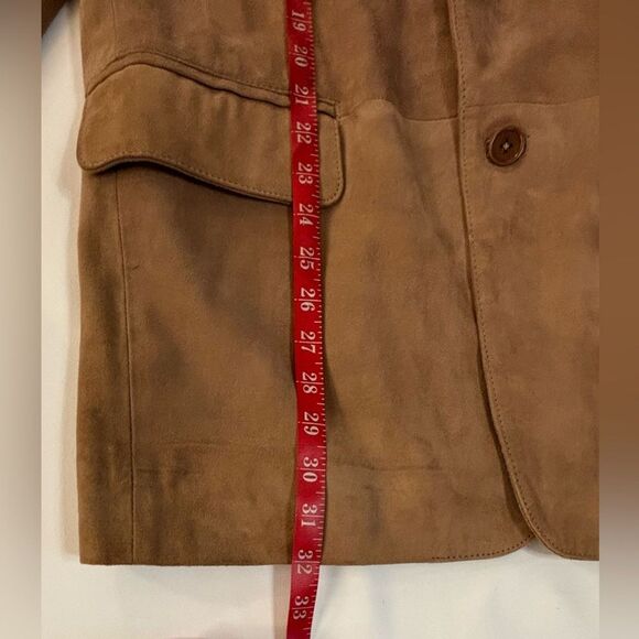 LEATHER CULT Oak Brown Suede Leather Blazer - Picture 12 of 16